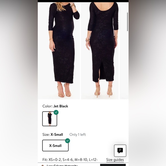 NWT medium black floral lace maternity dress Ingrid and Isabel. - Picture 2 of 2